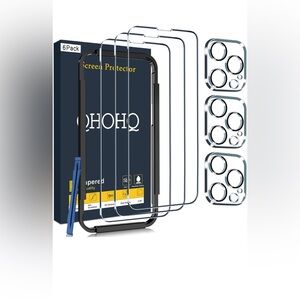 QHOHQ 3 Pack Screen Protector for iPhone 14 Pro 6.1 Inch with 3 Pack Tempered